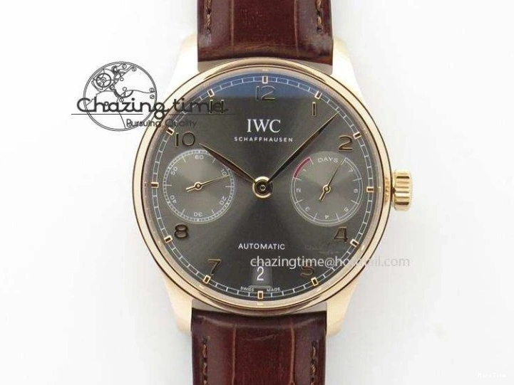 MIROTIME 0410 Unisex Portuguese Real PR RG IW500702 ZF 1:1 Best Edition On Brown Leather Strap A52010 V 7303